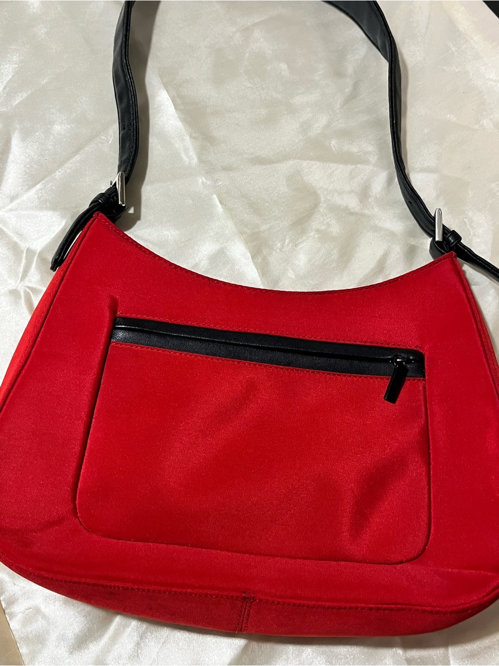 Red Women's Express Shoulder Bag with Black Trim